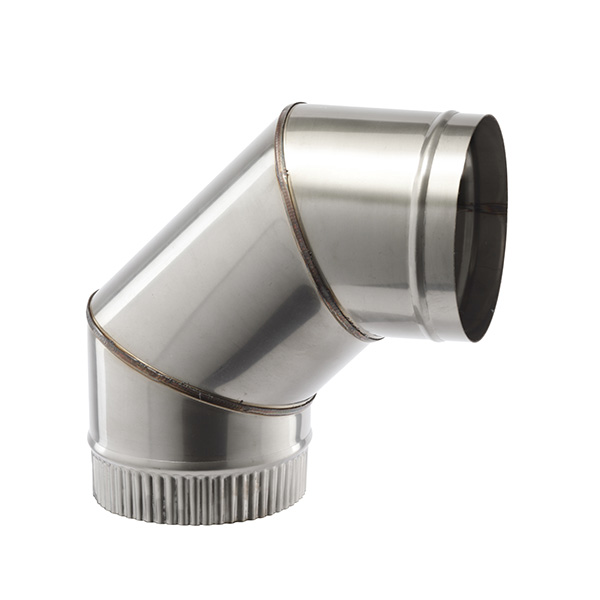 90 DEG ELBOW 5" (127MM)  SINGLE WALL STAINLESS STEEL  FLUE SW304 GRADE FOR GAS AND OIL 