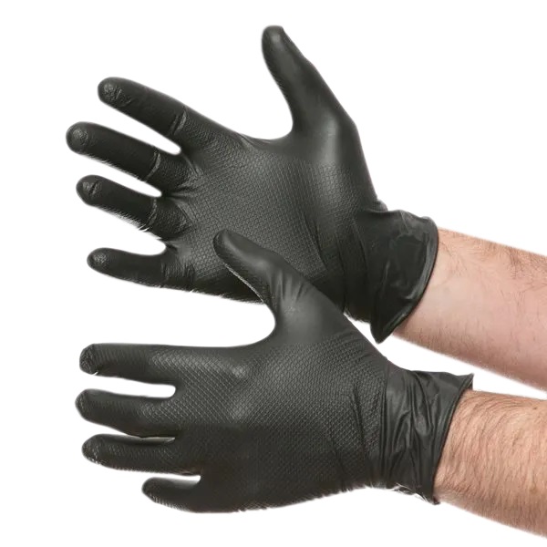 HAYES HEAVY DUTY GRIP SCALE NITRILE GLOVES LARGE