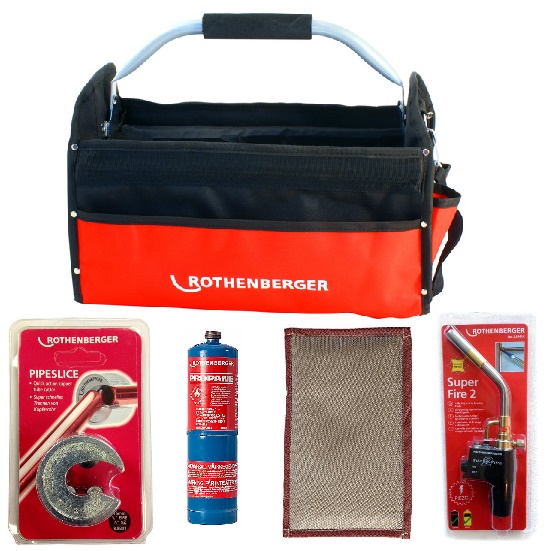 16" TOOLBAG SPECIAL C/W 15mm PIPESLICE, SOLDERING MAT, SUREFIRE 2 BRAZING TORCH & 400g PROPANE CYLINDER