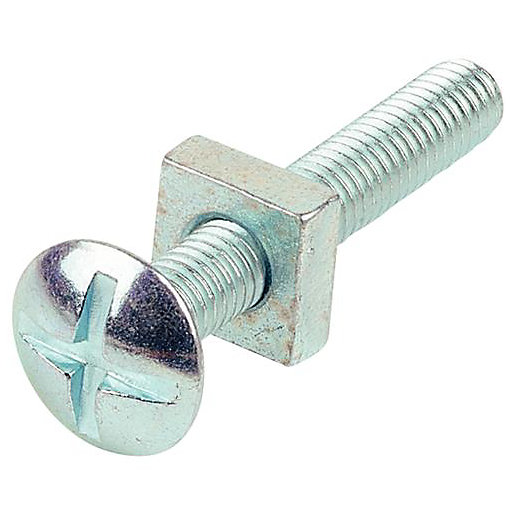 M6x40 40mm ROOFING BOLTS WITH SQUARE NUTS QTY 100